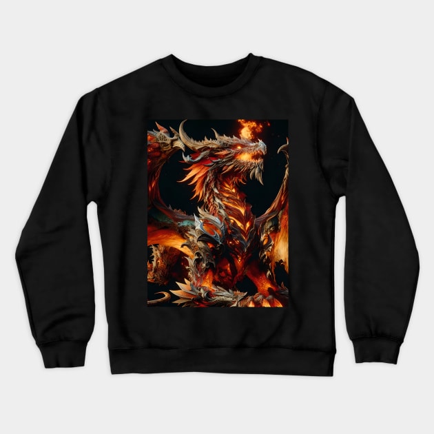 Dark Fantasy Dragon Crewneck Sweatshirt by CodigoCero